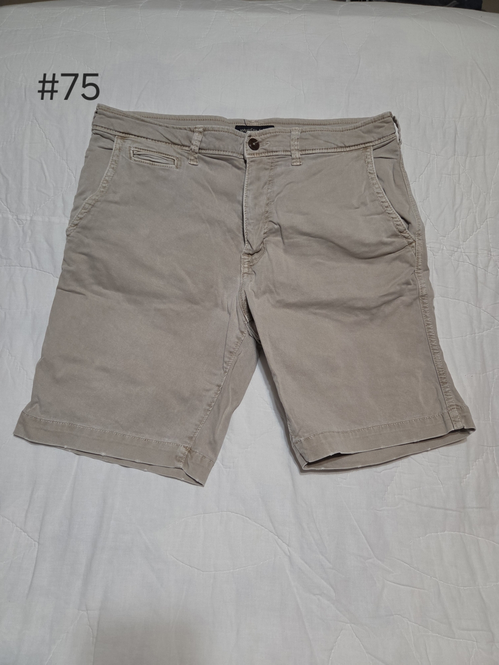 American Eagle Men's Next Level Flex Khaki Chino Shorts - Size 34